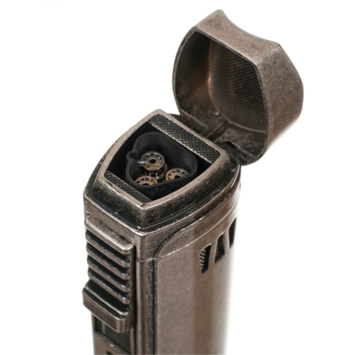 Зажигалка сигарная Passatore, тройное пламя, серебристый антик 234-552 вид 6