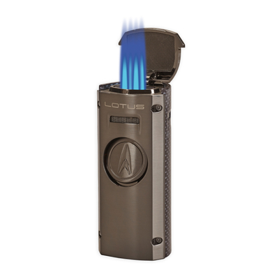 Зажигалка настольная Lotus Minister Gunmetal & Silver Carbon Fiber T8000 вид 2