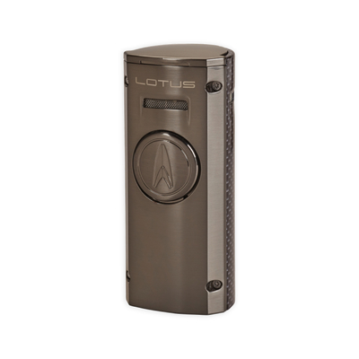 Зажигалка настольная Lotus Minister Gunmetal & Silver Carbon Fiber T8000 вид 1