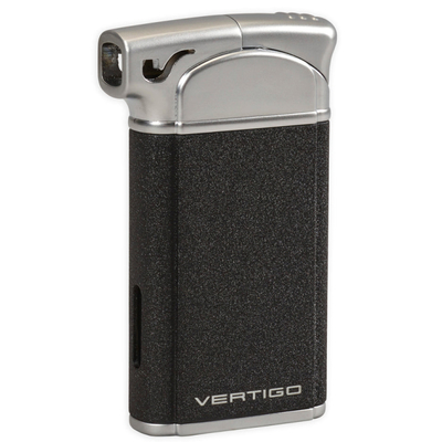 Зажигалка трубочная Vertigo Crosby Black Crackle & Chrome вид 1