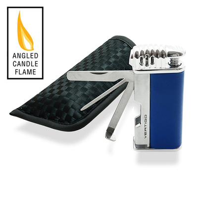 Зажигалка трубочная Vertigo Puffer Pipe Blue & Chrome вид 2