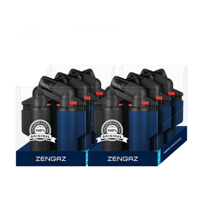 Зажигалка Zenga Angle Torch Jet Rubberized ((Black, Blue) ZT-60 вид 4